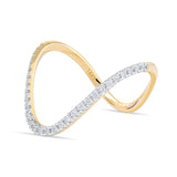 14K Sculptural Confidence Ring with Diamonds