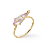 14K Kite-Cut Pink Amethyst Ring