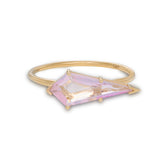 14K Kite-Cut Pink Amethyst Ring
