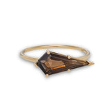 14K Smoky Quartz Kite Ring