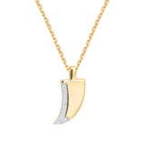 Gold Elephant Tusk Pendant with Diamonds