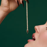 Champagne Diamond & Garnet Tennis Bracelet