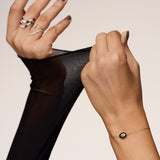 Double Sided Black Ceramic Charm with Citrine Bracelet