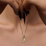 Gold Elephant Tusk Pendant with Diamonds