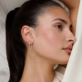 Gold Lotus Bud Hoop Diamond Earrings