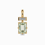 Green Amethyst & Baguette Diamond Pendant