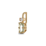 Green Amethyst & Baguette Diamond Pendant