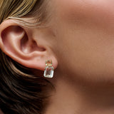 Green Amethyst & Lemon Quartz Drop Earrings