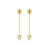 Lemon Topaz & Diamond Drop Earrings