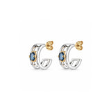 London Blue Topaz Two-Tone Hoops