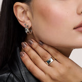 London Blue Topaz Two-Tone Hoops