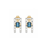 London Blue Topaz Two-Tone Hoops