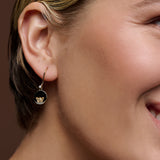 Lotus Coin Diamond Earrings
