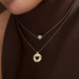Lotus Diamond Pendant Necklace 14K Gold