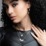 Gold Elephant Tusk Pendant with Diamonds