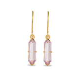 Pink Amethyst Hexagon Drop Earrings