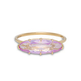 Pink Amethyst Elongated Oval Ring
