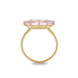 Pink Amethyst Elongated Oval Ring