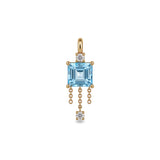 Sky Blue Topaz & Diamond Chain Pendant