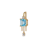 Sky Blue Topaz & Diamond Chain Pendant