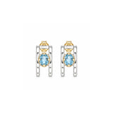 Sky Blue Topaz Two-Tone Hoops