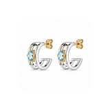 Sky Blue Topaz Two-Tone Hoops