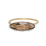 Smoky Quartz Elongated Oval Ring