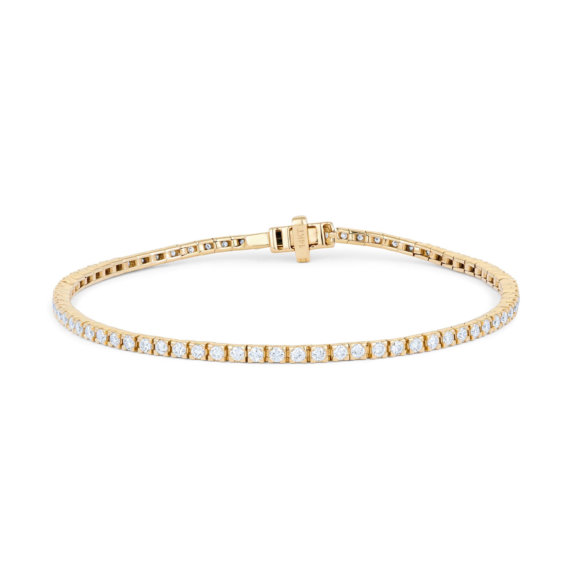 Inessa diamond tennis bracelet in 14k reclaimed gold, 1.8 carats ethically sourced diamonds