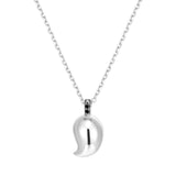 Inessa silver mango pendant necklace with black diamond bail, Love Collection symbolic jewelry for everyday wear