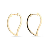 Inessa mini mango hoop earrings in 14k gold with secure hinge closure, Love Collection organic shaped hoops