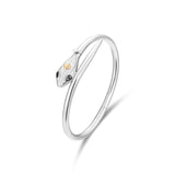 Inessa serpent hinged bangle in sterling silver with 18k gold accents and black diamonds, Renewal Collection bracelet