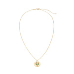 Full layout of serpent coin necklace from Renewal Collection displaying 16mm pendant and chain proportions