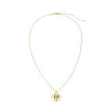 Full layout of serpent coin necklace from Renewal Collection displaying 16mm pendant and chain proportions