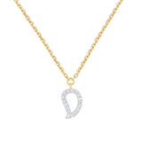 Inessa small gold mango pendant with pave diamond outline on delicate chain, Love Collection layering jewelry